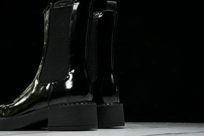 Prada Patent Chelsea Boots 'Black'