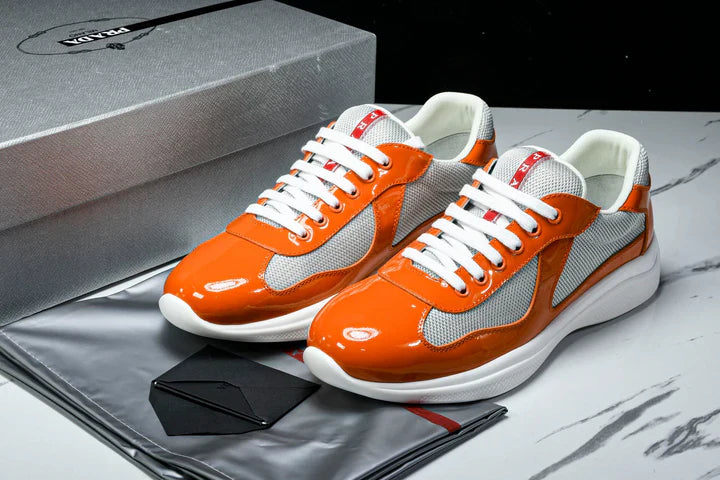 Prada America's Cup Sneaker 'Orange Silver'