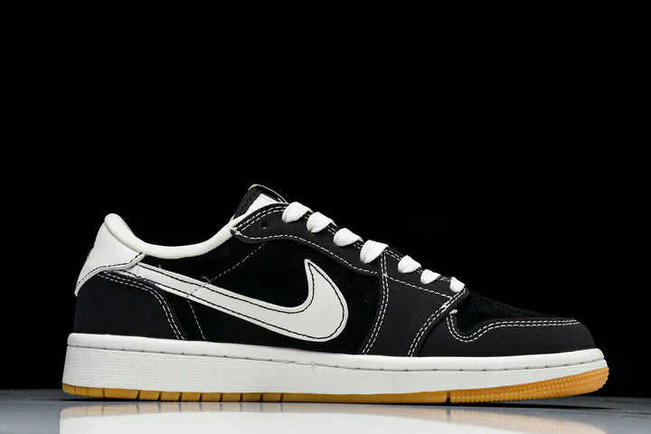 Travis Scott AJ1 Low x Stussy 'Black White Gum' (Custom)