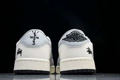 Travis Scott AJ1 Low x Stussy 'Silver' (Custom)