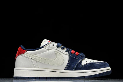 Travis Scott AJ1 Low x Supreme 'Red Navy' (Custom)