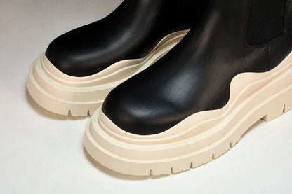 Вottega Veneta Tire Chelsea Boots 'Black Sea Salt'