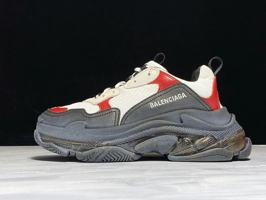 Triple S Sneaker "White Red Black Clear Sole"